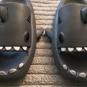 Crayon Friends Shark Slippers in Gray Slides